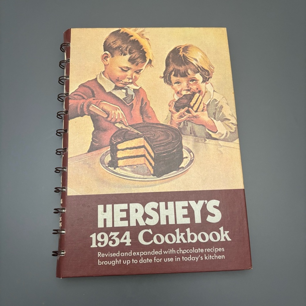 Vintage Hersheys 1934 Cookbook Spiral Hardback Reprint 1971 Clean Good Condition